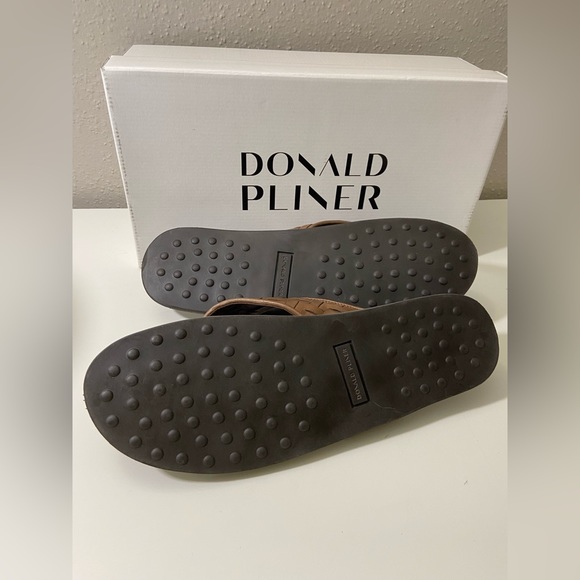 Donald Pliner Men’s Woven Leather Strap Sandal size 12 M Brown ~ Brazil ￼~ New - Picture 8 of 10